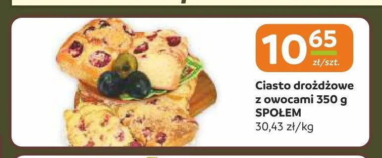 Ciasto drożdżowe z owocami Społem promocja w Społem Częstochowa