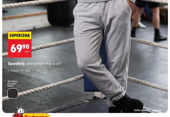 Spodnie dresowe męskie Everlast promocja w Biedronka
