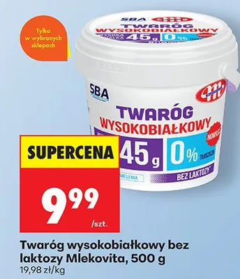 Twaróg wysokobiałkowy bez laktozy 0% promocja w Biedronka