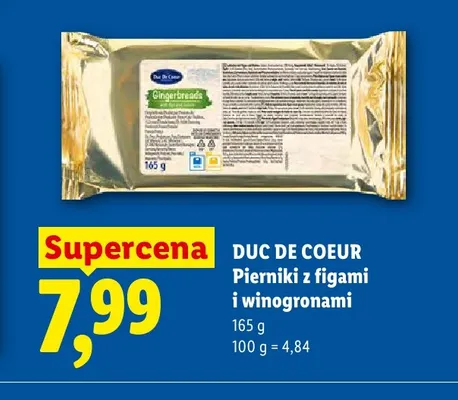 Pierniki z figami i winogronami Duc De Coeur promocja w Lidl