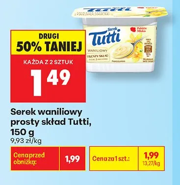 Serek waniliowy Tutti promocja w Biedronka