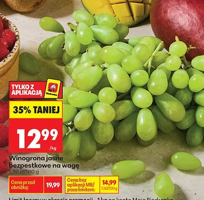 Winogrono jasne bezpestkowe na wagę promocja w Biedronka