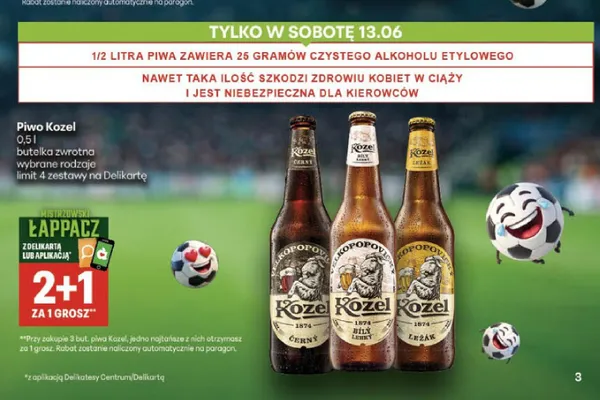 Piwo Kozel Černý promocja w Delikatesy Centrum