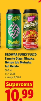 Piwo Browar Funky Fluid Farm to Glass Riwaka promocja w Lidl