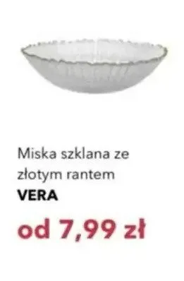 Miska szklana ze złotym rantem - cena od: Vera promocja w Nela
