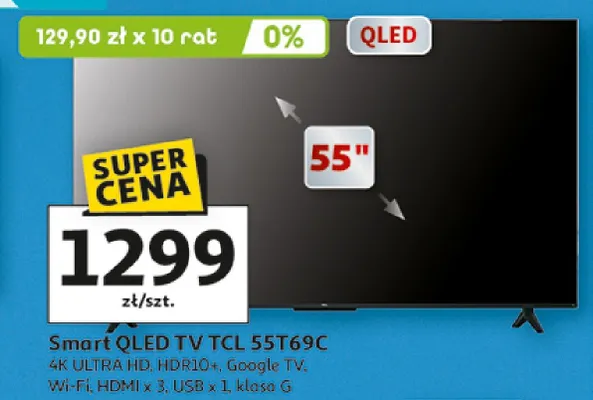 Smart QLED TV 55" TCL 55T69C promocja w Auchan