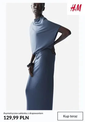 Asymetryczna sukienka z drapowaniem H&M promocja w H&M