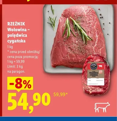 Wołowina - polędwica cygańska Rzeźnik promocja w Lidl