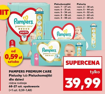 Pieluchy lub Pieluchomajtki dla dzieci różne rodzaje promocja w Kaufland