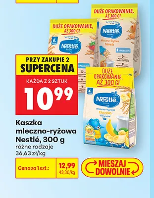 Kaszka mleczno-ryżowa Nestlé morela promocja w Biedronka