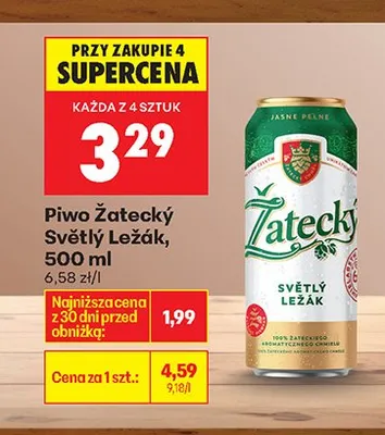 Piwo Zatecky Světlý Ležák promocja w Biedronka