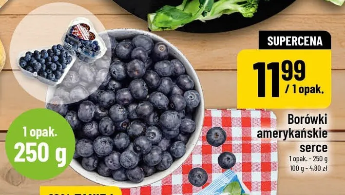 Borówki amerykańskie serce promocja w POLOmarket