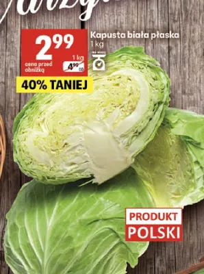 Kapusta biała płaska promocja w Delikatesy Centrum