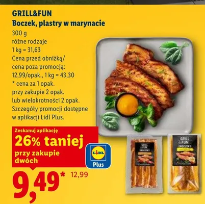Boczek plastry w marynacie Grill&Fun promocja w Lidl