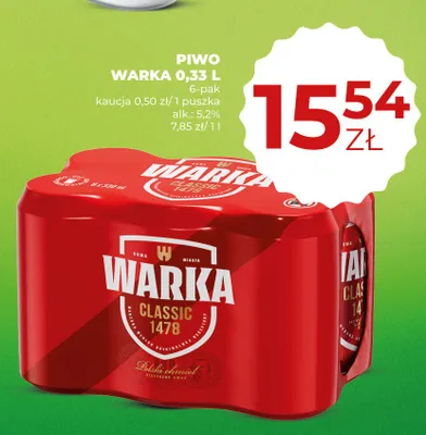 Piwo Warka Classic promocja w Duży Ben