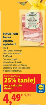 Boczek wędzony w plastrach promocja w Lidl