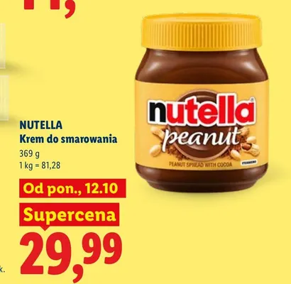 Krem do smarowania Nutella Peanut promocja w Lidl