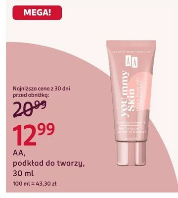 Podkład do twarzy AA promocja w Rossmann