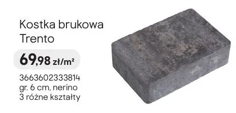 Kostka brukowa Trento nerino promocja w Castorama