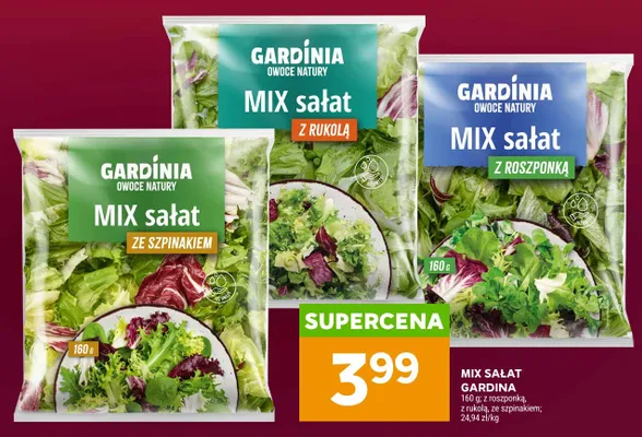 Mix sałat Gardinia z roszponką promocja w Stokrotka