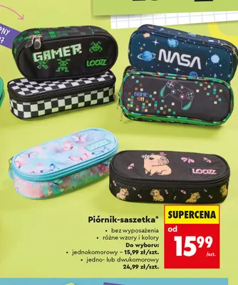 Piórnik-saszetka LOOZZ jedno- lub dwukomorowy promocja w Biedronka