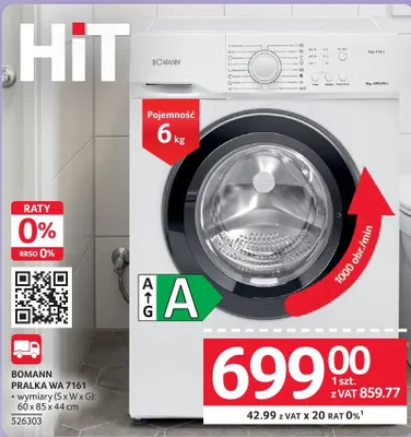 Pralka WA 7161 BOMANN promocja w Selgros