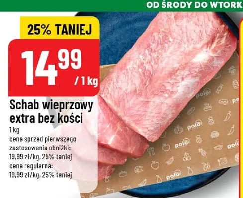 Schab wieprzowy extra bez kości promocja w POLOmarket