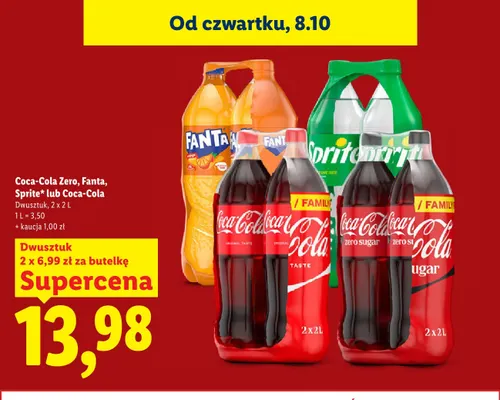 Napój gazowany Coca-Cola Zero 2-pak promocja w Lidl