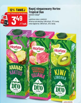 Napój niegazowany Hortex Tropical Duo czerwone winogrono gujawa promocja w POLOmarket