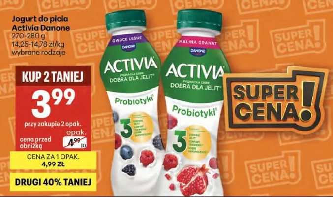 Jogurt do picia Probiotyki owoce leśne promocja w Delikatesy Centrum