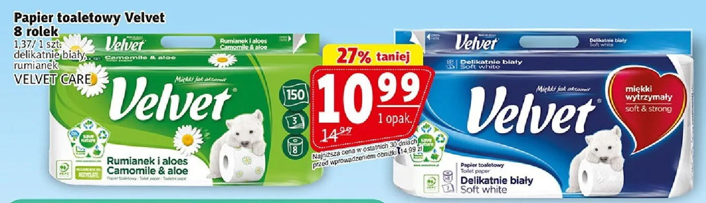 Papier toaletowy rumianek i aloes delikatnie biały promocja w Prim Market