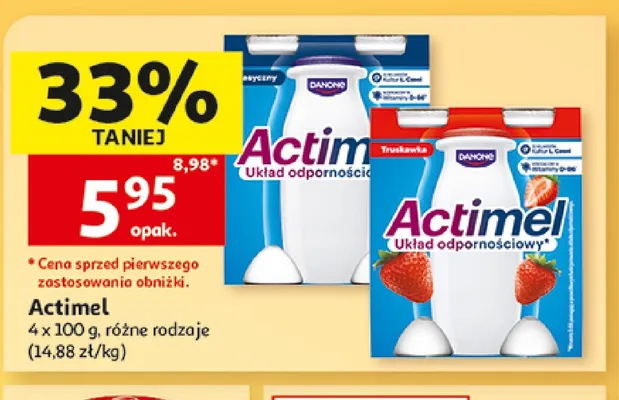 Napój jogurtowy Actimel klasyczny 4-pak promocja w Auchan