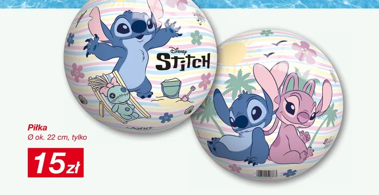 Piłka Disney Stitch Ø ok. 22cm promocja w KiK