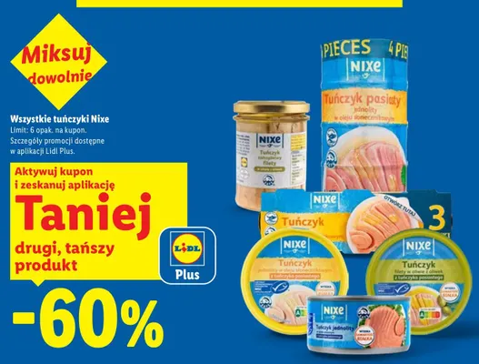 Tuńczyki Nixe promocja w Lidl