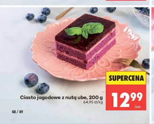 Ciasto jagodowe z nutą ube promocja w Biedronka