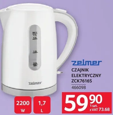 Czajnik elektryczny zelmer promocja w Selgros