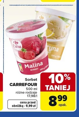 Sorbet Carrefour Malina promocja w Carrefour Market
