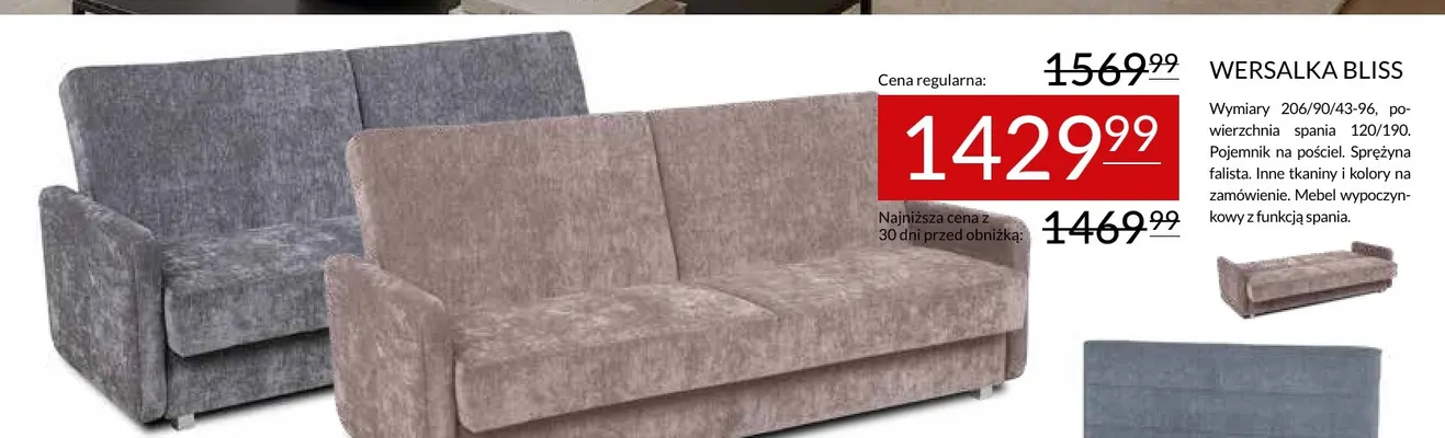 Wersalka Bliss promocja w Abra Meble