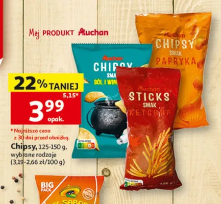 Sticks o smaku ketchupu Auchan promocja w Auchan