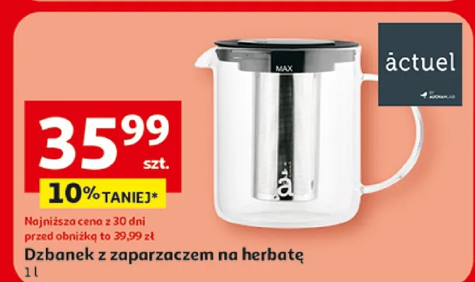 Dzbanek z zaparzaczem na herbatę promocja w Auchan