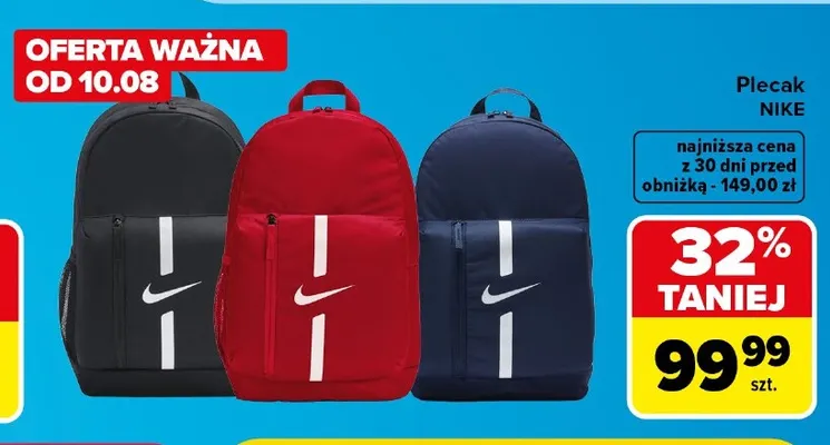 Plecak Nike promocja w Carrefour