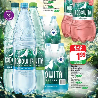 Woda mineralna gazowana delikatnie Rodowita promocja w Dino