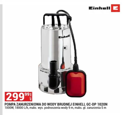 Pompa zanurzeniowa do wody brudnej Einhell promocja w Merkury Market