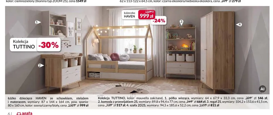 Łóżeczko dziecięce Haven promocja w Salony Agata