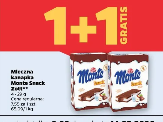 Mleczna kanapka 2 szt. promocja w Netto
