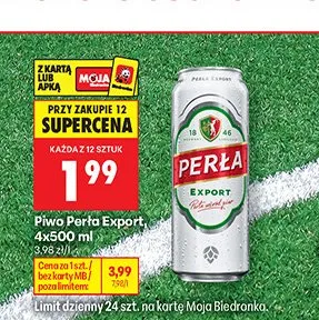 Piwo Perła Export 4-pak promocja w Biedronka