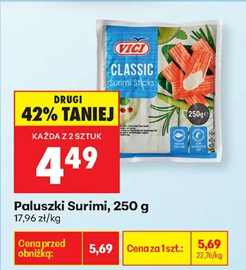 Paluszki surimi Classic 250 g promocja w Biedronka