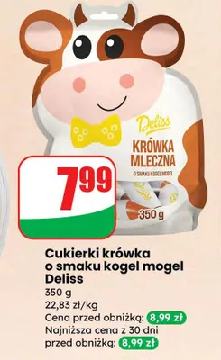 Cukierki krówka o smaku kogel mogel promocja w Dino