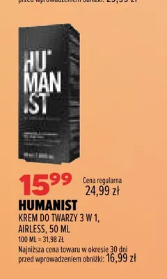 Krem do twarzy 3 w 1 Airless Humanist promocja w Drogerie Natura