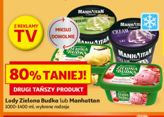Lody Manhattan White Chocolate Pistachio promocja w Auchan